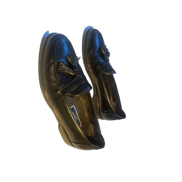 Cole haan Bragano By Cole Haan Men's Black Leather Moc Toe Tassel Loafer size  1 - Picture 4 of 14